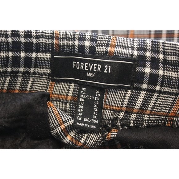 Forever 21 men's tapered leg plaid drawstring pull‎ on pants XL - Picture 7 of 16